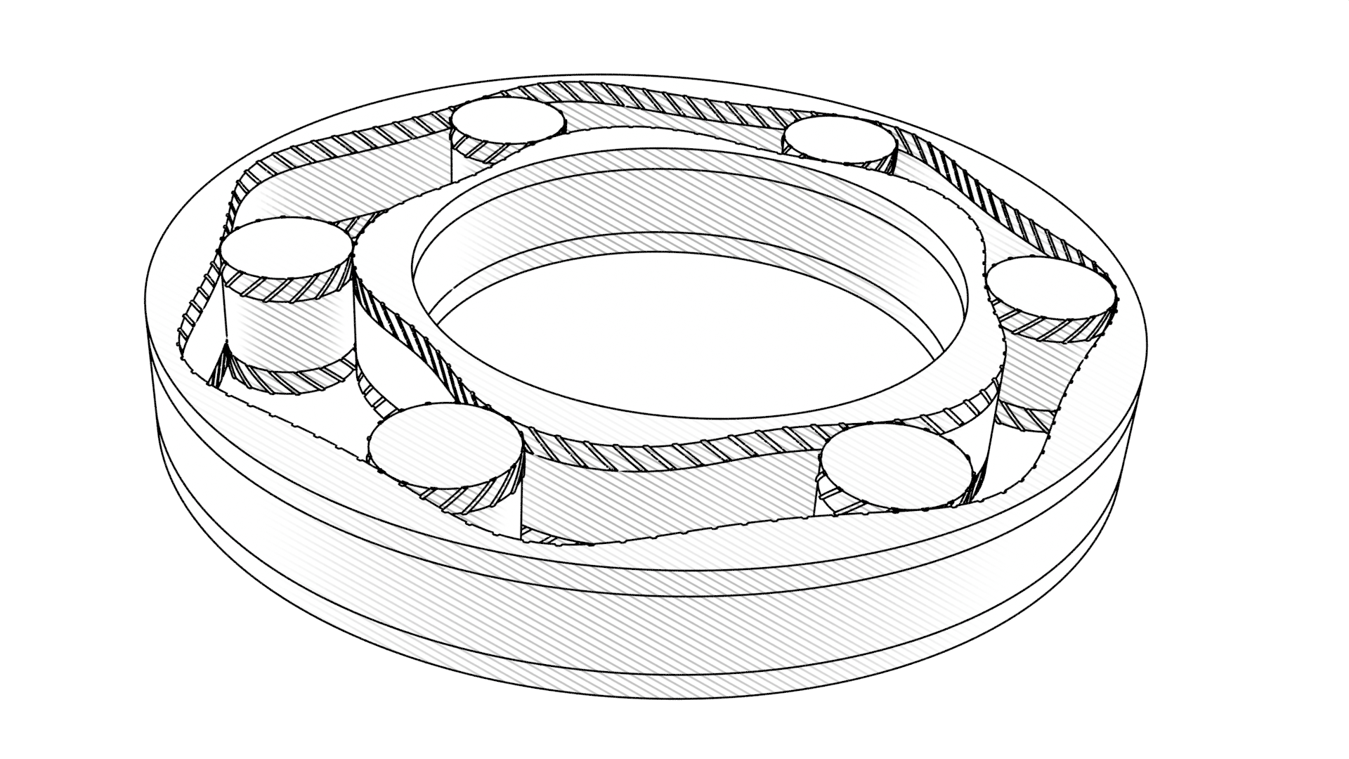 Rolling interface with the tongue-and-groove retainer engaged
